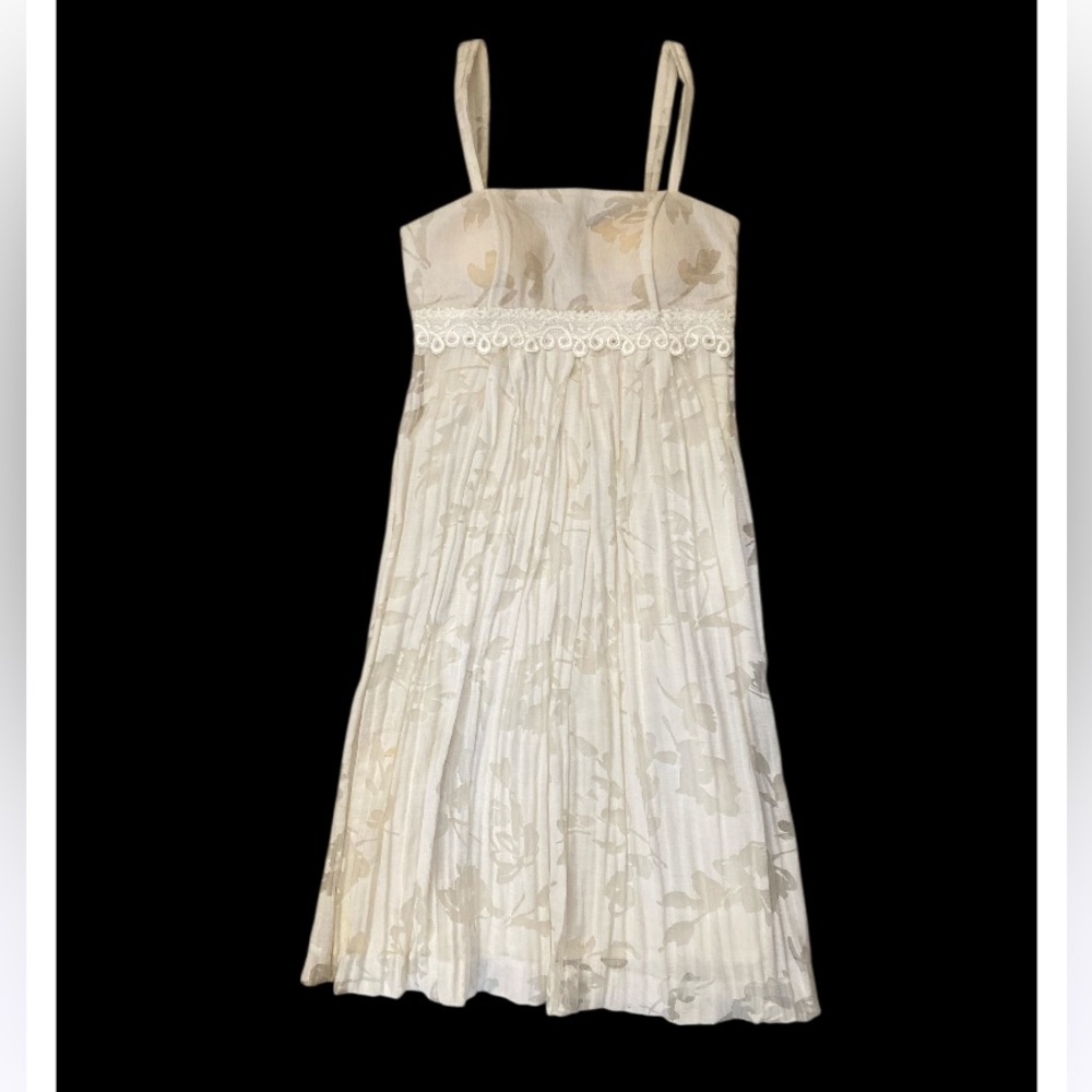 Allure Noir Ivory Spaghetti strap lace detail women's dress, side zip